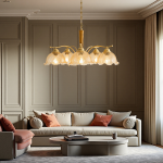 Erin French Country Crack Flower Glass Chandelier