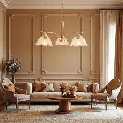 Erin French Country Crack Flower Glass Chandelier Erin French Country Crack Flower Glass Chandelier