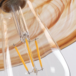 Poulsen Rustic Wood Amber Round Glass Wall Light