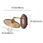 Poulsen Rustic Wood Amber Round Glass Wall Light