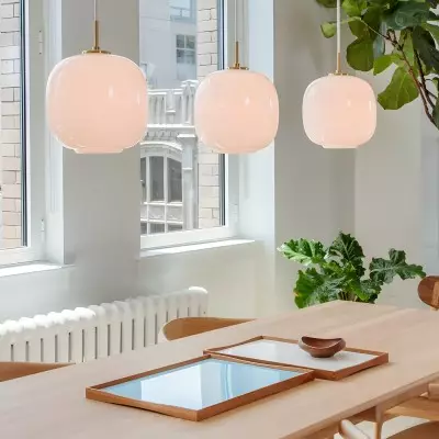 Louis Cream Stained Glass Globe Pendant Light