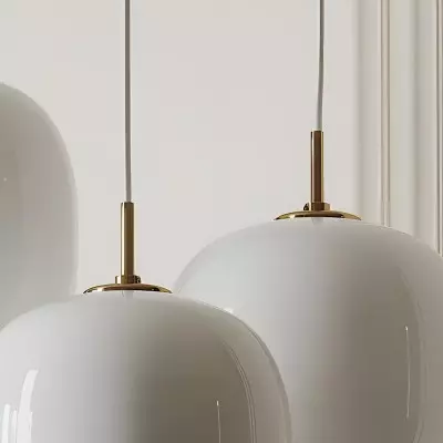 Louis Cream Stained Glass Globe Pendant Light