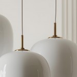 Louis Cream Stained Glass Globe Pendant Light