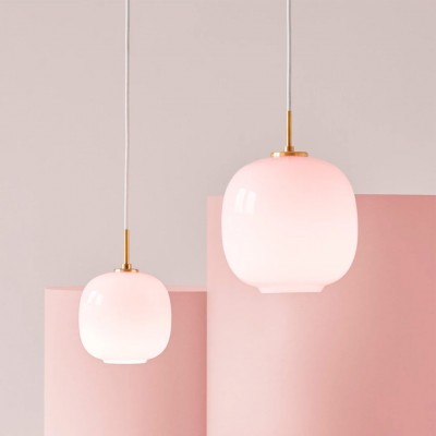 Louis Cream Stained Glass Globe Pendant Light