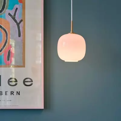 Louis Cream Stained Glass Globe Pendant Light