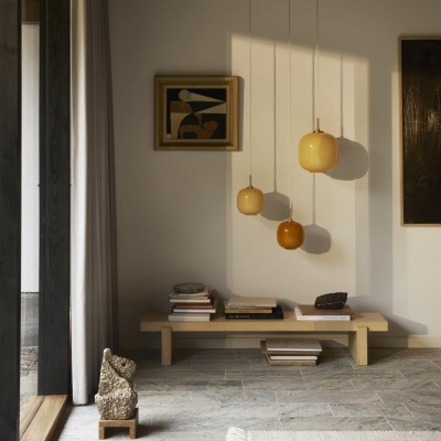 Louis Cream Stained Glass Globe Pendant Light