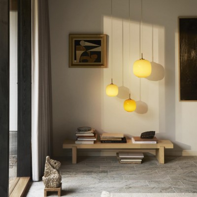 Louis Cream Stained Glass Globe Pendant Light