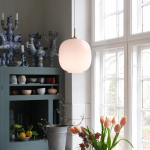 Louis Cream Stained Glass Globe Pendant Light