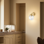 Briar Rustic Cooper Ribbed Glass Globe Sconce