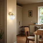 Briar Rustic Cooper Ribbed Glass Globe Sconce