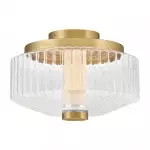 Ellsworth Farmhouse Ribbed Glass Semi Flush Mount Ceiling Light