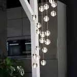 Scandinavian Glass Globe Cluster Staircase Chandelier Scandinavian Glass Globe Cluster Staircase Chandelier
