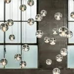 Scandinavian Glass Globe Cluster Staircase Chandelier Scandinavian Glass Globe Cluster Staircase Chandelier