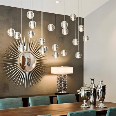 Scandinavian Glass Globe Cluster Staircase Chandelier Scandinavian Glass Globe Cluster Staircase Chandelier