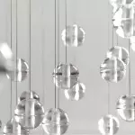 Scandinavian Glass Globe Cluster Staircase Chandelier Scandinavian Glass Globe Cluster Staircase Chandelier