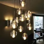 Scandinavian Glass Globe Cluster Staircase Chandelier Scandinavian Glass Globe Cluster Staircase Chandelier