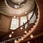 Scandinavian Glass Globe Cluster Staircase Chandelier Scandinavian Glass Globe Cluster Staircase Chandelier