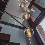 Scandinavian Glass Globe Cluster Staircase Chandelier Scandinavian Glass Globe Cluster Staircase Chandelier