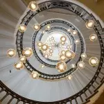 Scandinavian Glass Globe Cluster Staircase Chandelier Scandinavian Glass Globe Cluster Staircase Chandelier