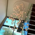 Scandinavian Glass Globe Cluster Staircase Chandelier Scandinavian Glass Globe Cluster Staircase Chandelier
