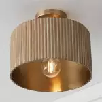 Jovani Farmhous Fluted Resin Drum Ceiling Light
