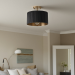 Jovani Farmhous Fluted Resin Drum Ceiling Light