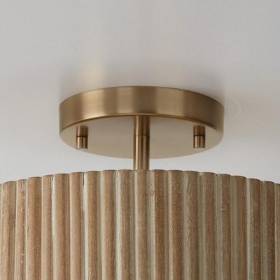 Jovani Farmhous Fluted Resin Drum Ceiling Light
