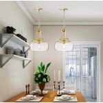 Thalys Brushed Gold Clear Glass Shade Pendant Light