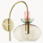 Oryn Globe Glass Brass Wall Light