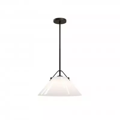 Eny Farmhouse Conical Opal Glass Pendant Light