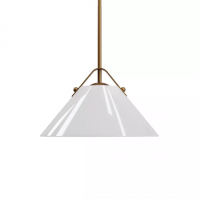 Eny Farmhouse Conical Opal Glass Pendant Light