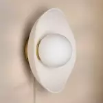 Rosman ‎Minimalist Bowl Matte White Glass Flush Mount Sconce