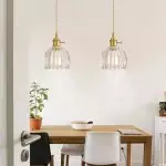 Ivana Retro Copper and Glass Tulip Pendant Light