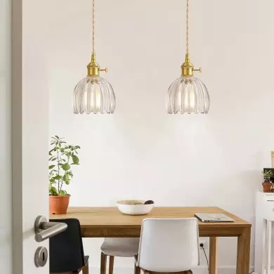 Ivana Retro Copper and Glass Tulip Pendant Light Ivana Retro Copper and Glass Tulip Pendant Light