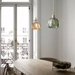 Ivana Retro Copper and Glass Tulip Pendant Light
