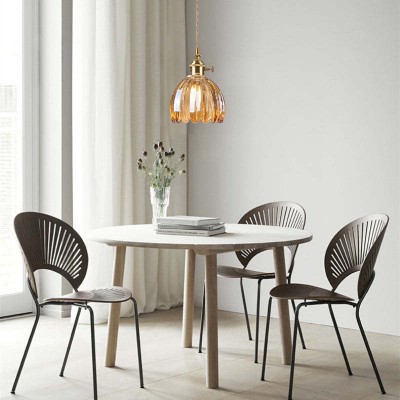 Ivana Retro Copper and Glass Tulip Pendant Light Ivana Retro Copper and Glass Tulip Pendant Light