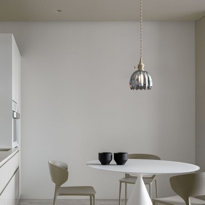 Ivana Retro Copper and Glass Tulip Pendant Light Ivana Retro Copper and Glass Tulip Pendant Light