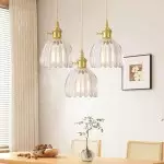 Ivana Retro Copper and Glass Tulip Pendant Light