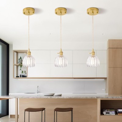 Ivana Retro Copper and Glass Tulip Pendant Light Ivana Retro Copper and Glass Tulip Pendant Light