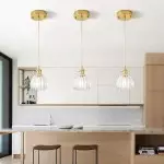 Ivana Retro Copper and Glass Tulip Pendant Light