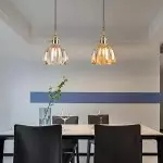 Ivana Retro Copper and Glass Tulip Pendant Light