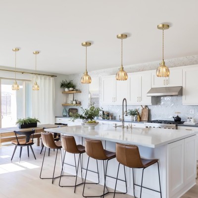 Ivana Retro Copper and Glass Tulip Pendant Light Ivana Retro Copper and Glass Tulip Pendant Light