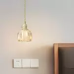 Ivana Retro Copper and Glass Tulip Pendant Light