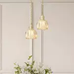 Ivana Retro Copper and Glass Tulip Pendant Light