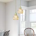 Ivana Retro Copper and Glass Tulip Pendant Light