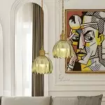 Ivana Retro Copper and Glass Tulip Pendant Light