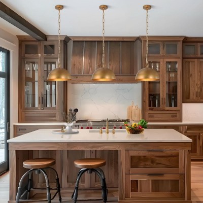 Meadow Farmhouse Brushed Gold Metal Dome Pendant Light Meadow Farmhouse Brushed Gold Metal Dome Pendant Light