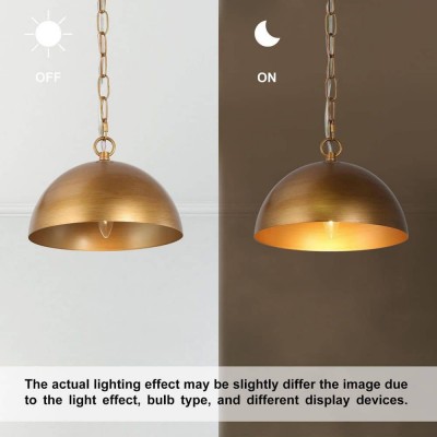 Meadow Farmhouse Brushed Gold Metal Dome Pendant Light Meadow Farmhouse Brushed Gold Metal Dome Pendant Light