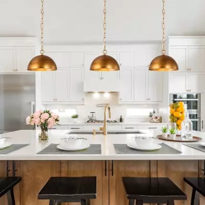 Meadow Farmhouse Brushed Gold Metal Dome Pendant Light Meadow Farmhouse Brushed Gold Metal Dome Pendant Light
