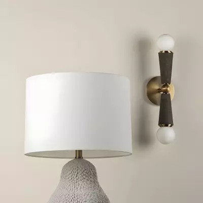 Daxi Nordic Cylindrical Slate Grey Cork Up Down Wall Sconce Daxi Nordic Cylindrical Slate Grey Cork Up Down Wall Sconce
